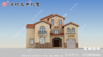 农村自建两层楼房设计图，外观很有气势，脸上面子满满