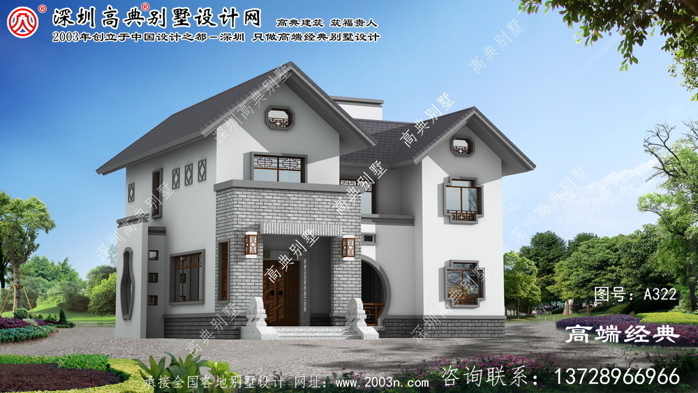 讷河市两层中式别墅设计图