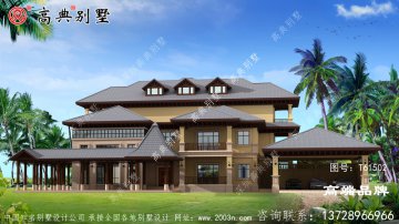 斜屋顶点缀，使得整栋别墅看上去