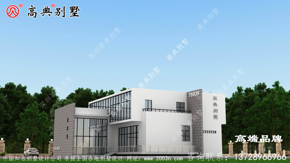简约现代风格别墅建筑外形层次分明