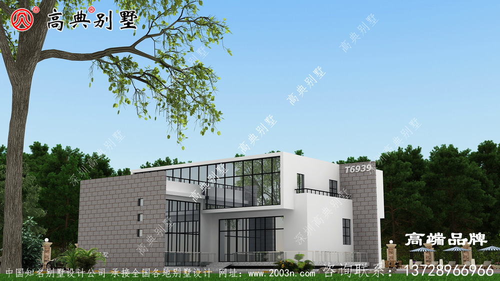 简约现代风格别墅建筑外形层次分明
