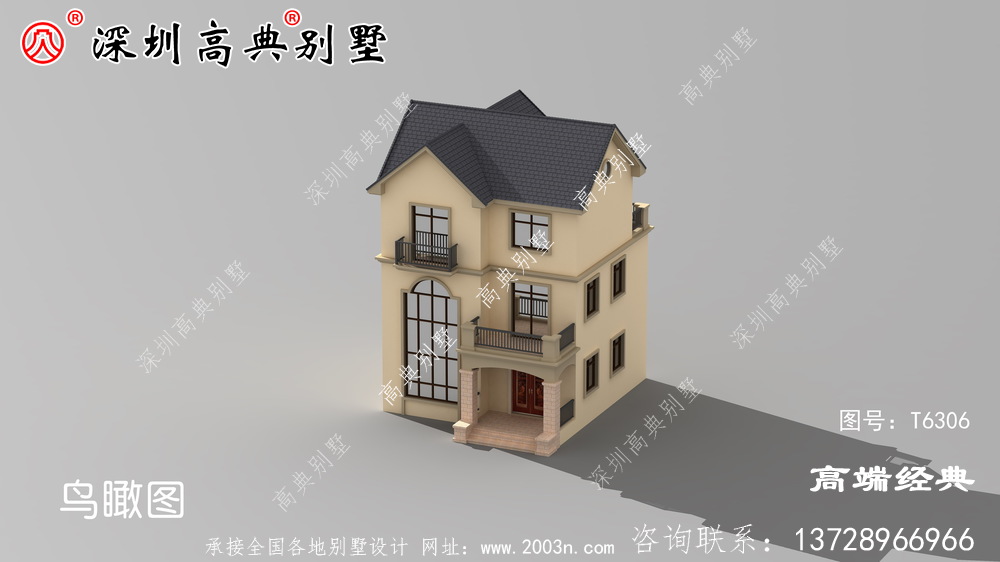 欧式住宅设计图，外观优雅别致，浪漫的造型在家乡别具一格。