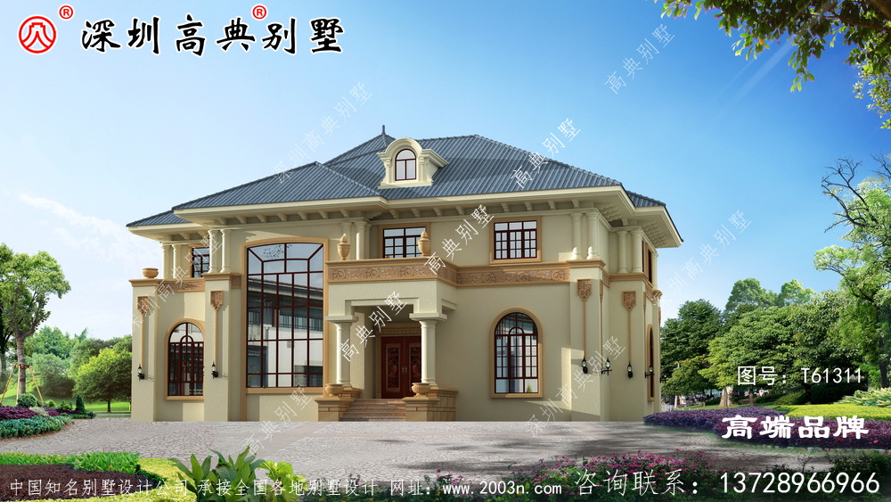 现代建筑风格二层农村自建房，造价40万