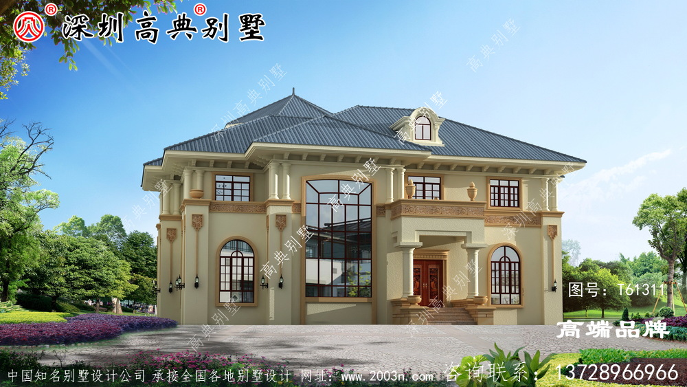 现代建筑风格二层农村自建房，造价40万