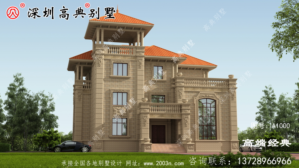 最新农村欧式三层别墅设计图