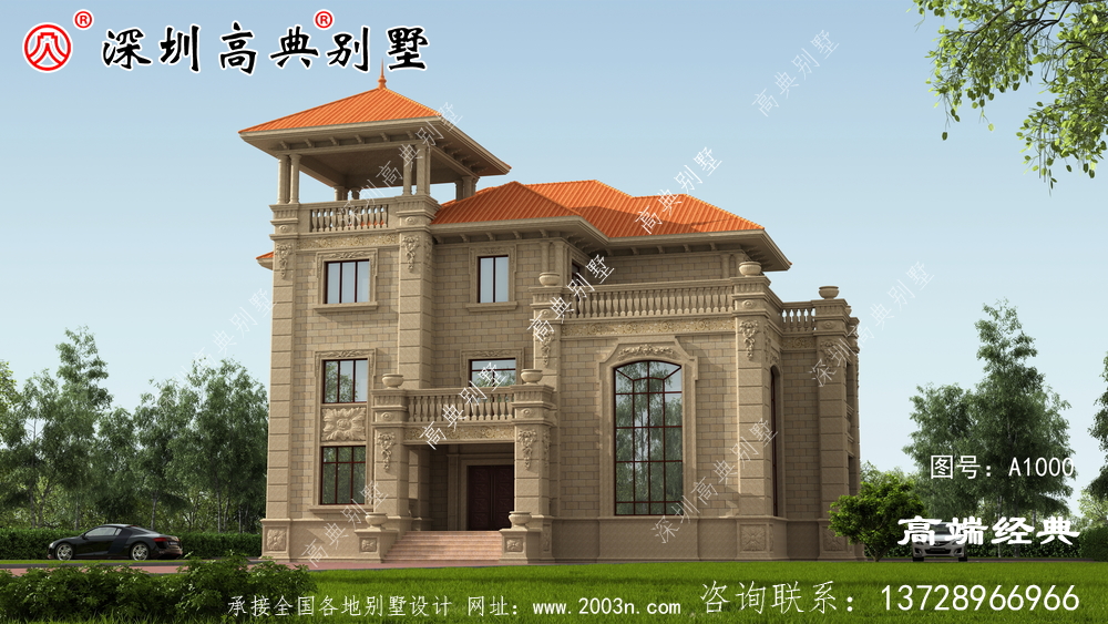 最新农村欧式三层别墅设计图