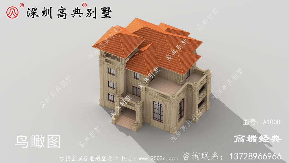 最新农村欧式三层别墅设计图