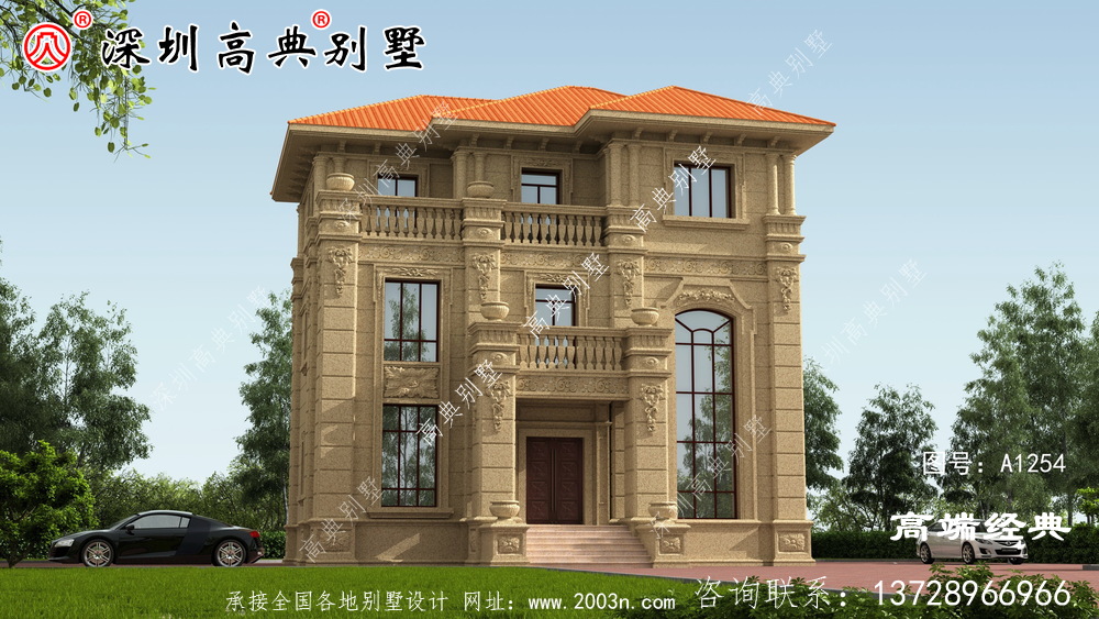 小巧的三层别墅设计图纸，美观大方，小巧的别墅也可以如此美丽。