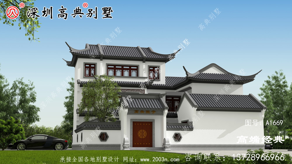 三层自建房外观图，精致细腻，每个人的秘密花园